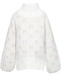 Hèst - Weiße Kurzer Pullover Mit Hohem Kragen - Lyst