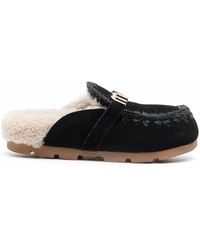 Mou - Schwarze Leder-Casual-Mules - Lyst