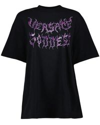 Versace - Goddess Print Oversized T-Shirt Met Korte Mouwen - Lyst