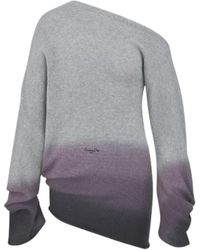 Dior - Truien & Vesten ,Grijs ,Leer Oversized Asymmetrische Trui - Lyst