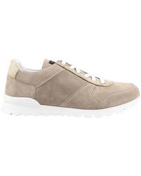 Kiton - Suède En Sneakers Van Leer Met Krokodillenprint - Lyst