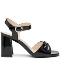 Nero Giardini - Schwarze High Heel Sandalen Aus Lackleder - Lyst