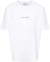 Lanvin - Tops ,Wit ,Katoen Optic Tee - Lyst