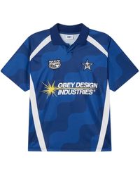 Obey - Tops ,Blauw ,Polyester Soccer Jersey - Lyst