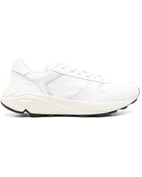 Common Projects - Witte Lace-Up Sneakers Met Platte Rubberen Zool - Lyst