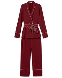 Twinset - Nachtkleding ,Rood ,Polyester Belted Pyjama Set - Lyst