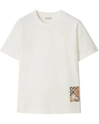Burberry - T-Shirt Met Vintage Ruitpatroon En Ronde Hals - Lyst