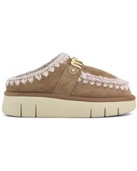 Mou - Schoenen ,Bruin ,Wol Bounce Clog Metal Logo - Lyst