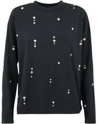 Des Phemmes - T-Shirt Met Lange Mouwen En Kristalversiering - Lyst