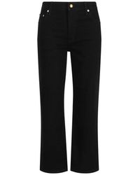 Tory Burch - Cropped Flare Denim Broek - Lyst