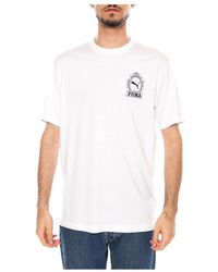 PUMA - Fitness ,Wit ,Katoen Training T-Shirt - Lyst