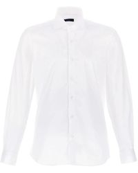 Fay - Weißes button-up hemd mit cutaway-kragen - Lyst
