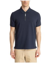 Michael Kors - Polo-shirt mit reißverschluss - einfarbig mit logo - Lyst