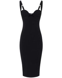 Elisabetta Franchi - Midi dresses,schwarze kleider für frauen,schwarzes crepe minikleid mit schleife - Lyst