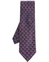 Etro - Accessoires ,Blauw ,Paisley Zijden Stropdas - Lyst