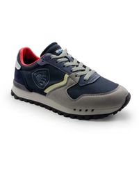 Blauer - Blau und rote stoff sneakers s4dixon02 - Lyst