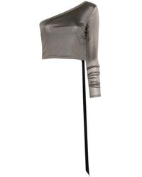 Rick Owens - Tops ,Grijs ,One-Shoulder Cropped Top - Lyst