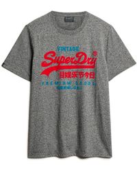 Superdry - Vintage Logo Katoenen T-Shirt Zwart - Lyst
