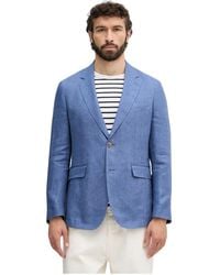 Hackett - Jassen ,Blauw ,Linnen Delave Hopsack Blazer - Lyst