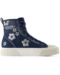 Marc Jacobs - Schoenen ,Blauw ,Denim The Sequin Daisy Denim High Top Sneaker - Lyst