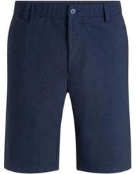 HUGO - Korte Broeken ,Blauw ,Polyester Bermuda Misto Lino Tech-Comfort - Lyst