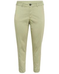 Kaffe - Broeken ,Groen ,Olijfgroene Cropped Chino Broek - Lyst