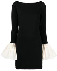 STAUD - Kleedjes ,Zwart ,Leer Hawthorne Dress - Lyst
