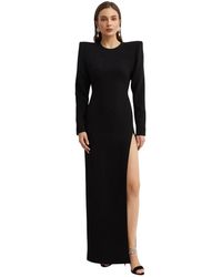 Wardrobe NYC - Kleedjes ,Zwart ,Wol Avond Column Jurk - Lyst