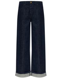 Moncler - Jeans ,Blauw ,Katoen Wide-Leg Jeans - Lyst