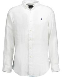 Ralph Lauren - Leinenhemd regular fit weiß - Lyst