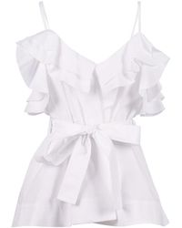 P.A.R.O.S.H. - P.A.R.O..H. ,Overhemden ,Wit ,Blusa Canyox 26 - Lyst
