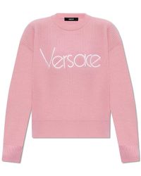 Versace - Suéter de lana con logotipo - Lyst