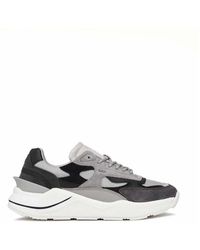 Date - Schwarze wildleder- und ledersneakers - Lyst
