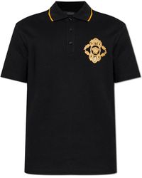 Versace - Tops ,Zwart ,Katoen Polo Met Het Hoofd Van Medusa - Lyst