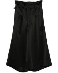 Junya Watanabe - Broeken ,Zwart ,Wol Geplooide Broek Met Riem - Lyst