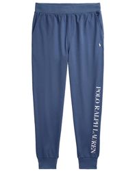 Ralph Lauren - Hosen pyjamahose mit tunnelzug, seitlichen eingrifftaschen und label-print - Lyst