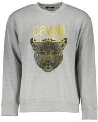 Roberto Cavalli - Hoodies & Sweatvesten ,Grijs ,Katoen Sweatshirts - Lyst