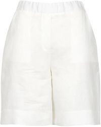 Gran Sasso - Korte Broeken ,Wit ,Linnen Linnen Bermuda Shorts - Lyst
