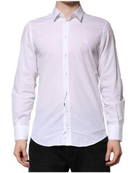 Dolce & Gabbana - Overhemden ,Wit ,Katoen Witte Martini Lange Mouwen Formeel Overhemd - Lyst