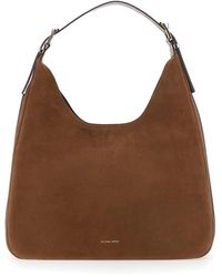 Michael Kors - Braune Leder-Schultertasche Mit Logo - Lyst