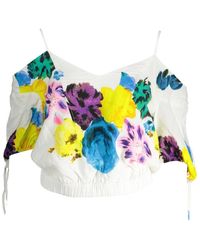 Desigual - Overhemden ,Veelkleurig ,Gepofronceerde Blouse Met Bandjes En Korte Mouwen - Lyst