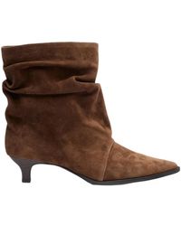 Ash - Schoenen ,Bruin ,Leer Trinity Suede Scrunch Bootie - Lyst