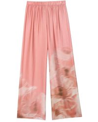 Ottod'Ame - Abstract Print Satin Viscose Broeken - Lyst