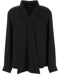 Giorgio Armani - Seidenschal kragen schwarzes hemd - Lyst