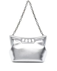 McQueen - Metallic lambskin small peak tasche - Lyst