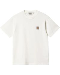 Carhartt - Weiße baumwoll-kurzarm-t-shirt,graues baumwoll-t-shirt mit kurzen ärmeln - Lyst