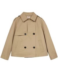 Oltre - Korte Trenchcoat Van Katoenmix - Lyst