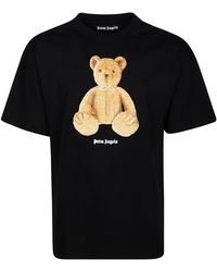 Palm Angels - Tops ,Zwart ,Katoen Bear Regular Tee - Lyst