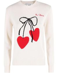 MC2 Saint Barth - Truien & Vesten ,Wit ,Wol New Queen Crewneck Sweater - Lyst