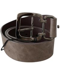 CoSTUME NATIONAL - Dark leather metallic square buckle belt - Lyst